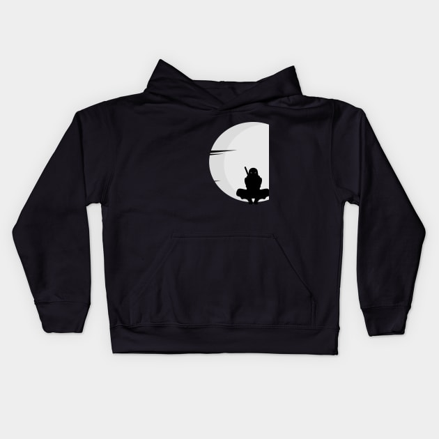 Ninja and The Full Moon Kids Hoodie by Heartfeltarts